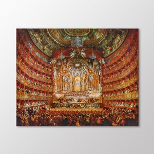 The Argentine Theatre In Rome by Giovanni Paolo Panini Canvas Wall Art, Panini Paintings, Vintage Renaissance Art Print Ready to Hang