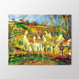 Red Roofs, 1877 by Camille Pissarro Canvas Wall Art