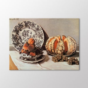 Still Life With Melon by Claude Monet Canvas Wall Art
