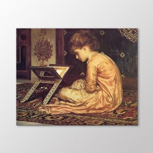 Study At a Reading Desk by Lord Frederick LEIGHTON Canvas Wall Art