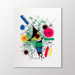 The Singing Fish by Joan Miro Canvas Wall Art, Miro Paintings, Abstract Shapes Art Print, Canvas Ready to Hang