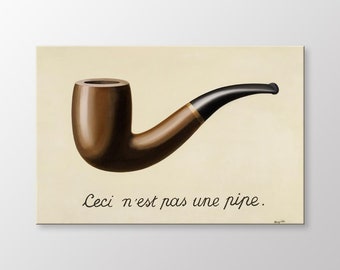 Magritte Pipe Canvas Print – The Treachery of Images, Surreal Wall Art