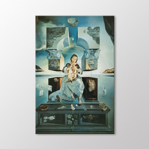 Salvador Dali Madonna Of Port Lligat Canvas Wall Art, Salvador Dali Paintings, Madonna Of Port Lligat Art Print, Abstract Home Office Decor