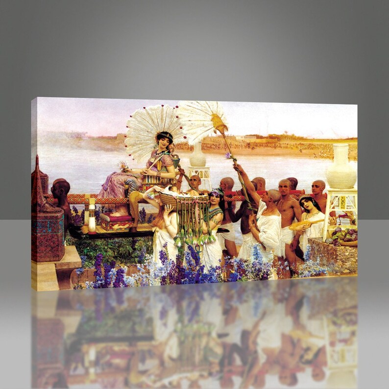 The Finding of Moses by Alma Tadema Canvas Wall Art, Alma Tadema Fine Art Print, Academic Artwork, Figurative Poster, Religious Wall Décor image 3