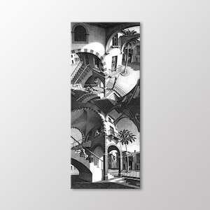 High And Low by Maurits Cornelis Escher Canvas Wall Art