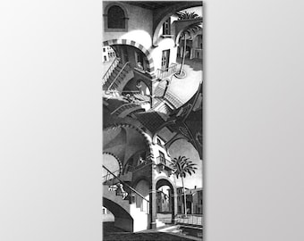 High And Low by Maurits Cornelis Escher Canvas Wall Art
