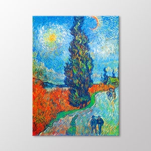 Country Road in Provence by Night Vincent Van Gogh Canvas Wall Art, Van Gogh Prints, Canvas Ready to Hang