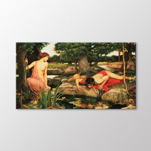 Echo And Narcissus Canvas Wall Art, John William Waterhouse Paintings, Canvas Ready to Hang