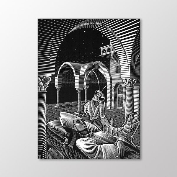 Dream by Maurits Cornelis Escher Canvas Wall Art