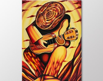 Man Playing Guitar Canvas Wall Art
