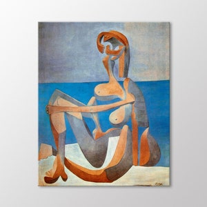 Picasso Bagnante Seduta in Riva Al Mare Canvas Wall Art