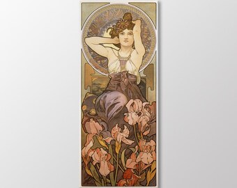 Alphonse Mucha Amethyst Canvas Print, Art Nouveau Precious Stones Wall Art
