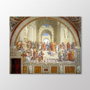 The School Of Athens by Raffaello Sanzio Canvas Wall Art, Raffaello Sanzio Prints, Renaissance Paintings, Extra Large Canvas Ready to Hang