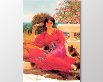 Flabellifera Oil Sketch by John William Godward Canvas Wall Art