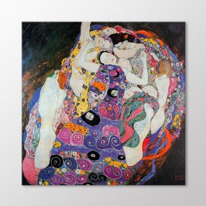 The Virgin by Gustav Klimt Canvas Wall Art, Klimt Paintings Print, The Maiden Art, Art Nouveau, Klimt Exibition,Mid Century Gallery Wall Art
