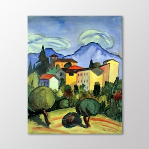 Landschaft Und Die Häuser Leinwandbilder von Hermann Hesse | Schöne Wohnkultur & Geschenkidee