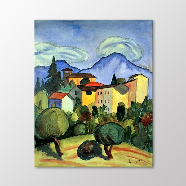 Landschaft Und Die Häuser by  Hermann Hesse Canvas Wall Art