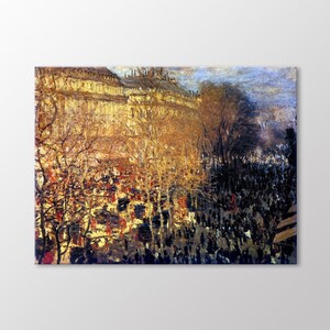 Capucines Boulevard 1873 by Claude Monet Canvas Wall Art