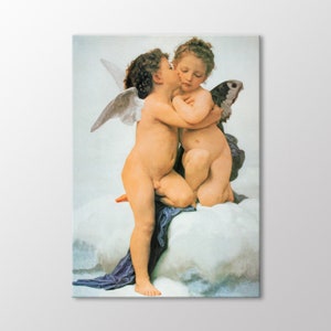 The First Kiss by William Bouguereau Canvas Wall Art, Little Angels Art Print