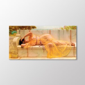 Girl in Yellow Drapery by John William Godward Canvas Wall Art