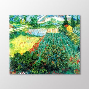 Farmer Sun and Wheat Field 1889 by Vincent Van Gogh Canvas Wall Art