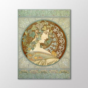 Ivy by Alphonse Mucha Canvas Wall Art