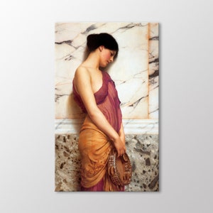 The Tambourine Girl by John William Godward Canvas Wall Art