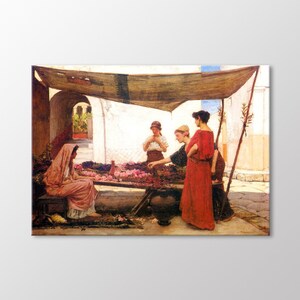 Flower Tray 1880 by John William Waterhouse Canvas Wall Art