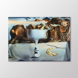 Salvador Dali Apparition Of A Face And A Plate Of Fruit On The Beach Canvas Wall Art