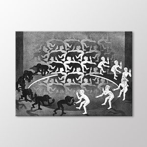 Encounter by Maurits Cornelis Escher Canvas Wall Art