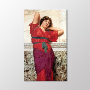 Contemplation by John William Godward Canvas Wall Art, Oriental Wall Decor