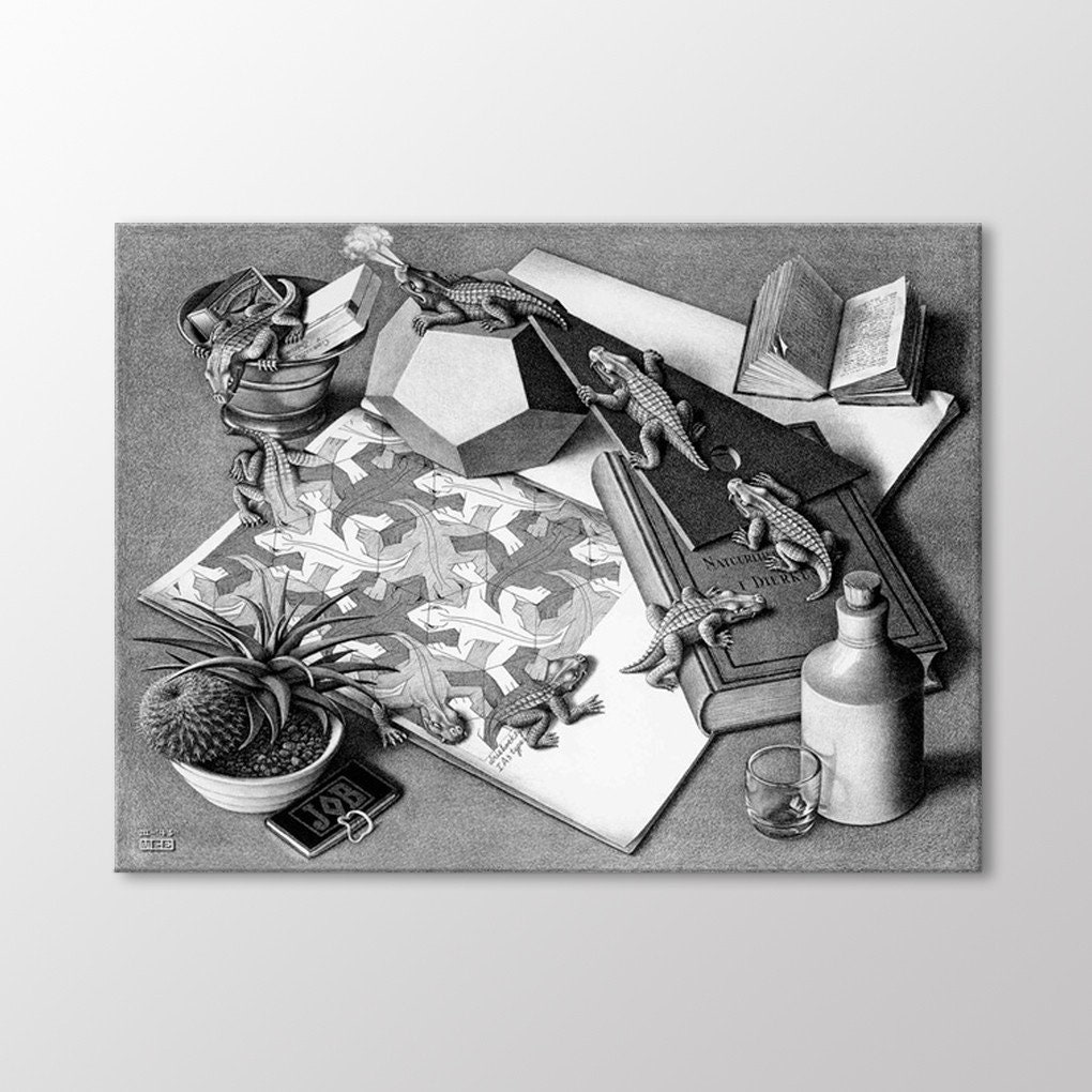 Reptiles by Maurits Cornelis ESCHER Canvas Wall Art