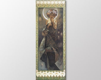 The Moon by Alphonse Mucha Canvas Wall Art 30x80 cm