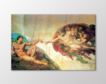 Creation of Adam Canvas Print, Michelangelo Sistine Chapel Wall Art
