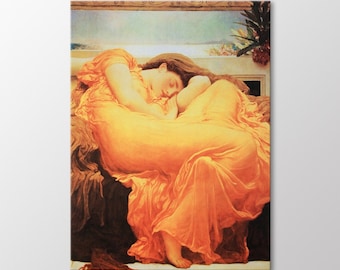 Flaming June by Lord Frederick Leighton Canvas Wall Art