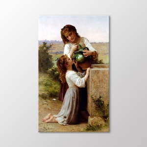 A La Fontaine by William Bouguereau Canvas Wall Art