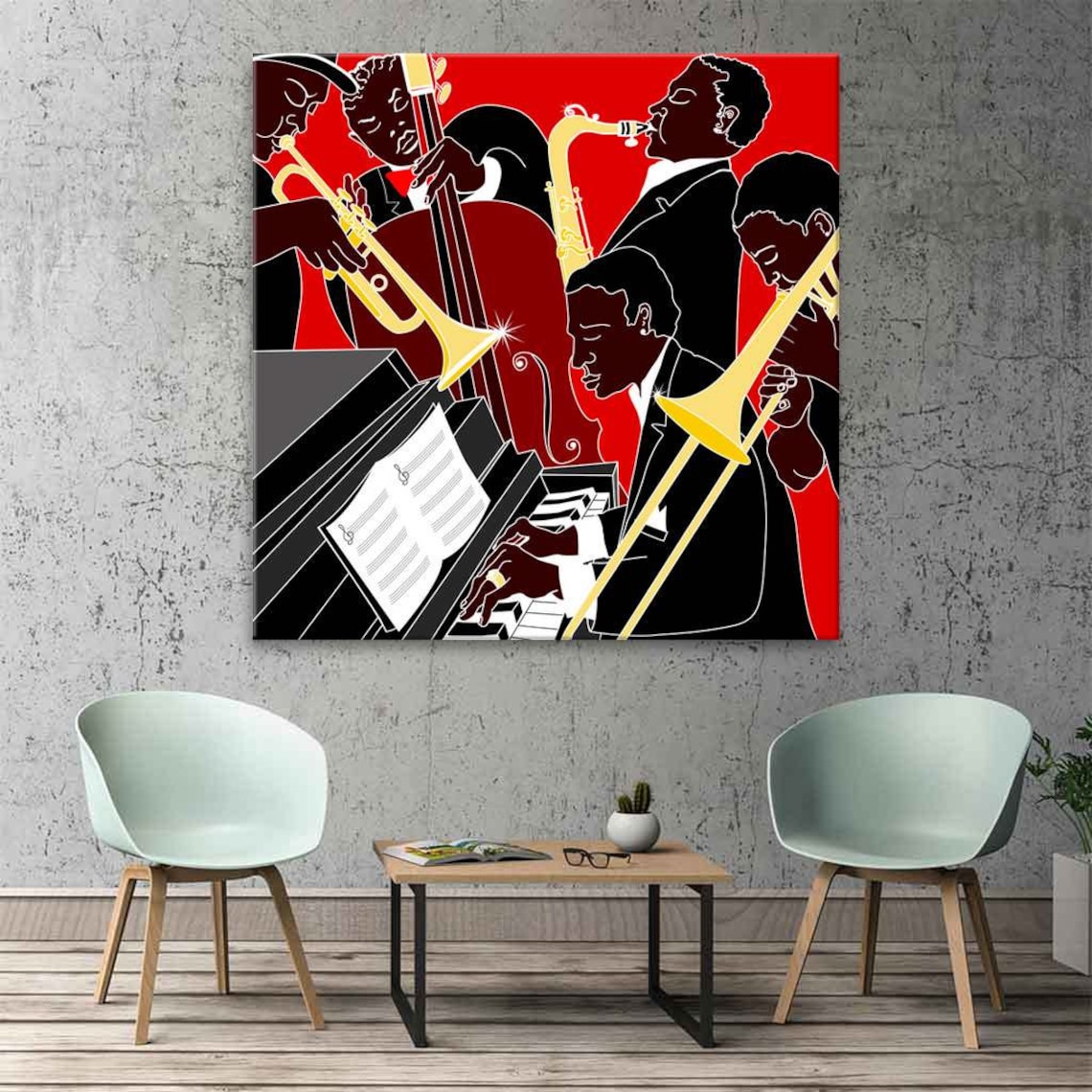 Wee Blue Coo Stampa D’Arte Incorniciata Jazz Piano Blues – Quadro Moderno Per Casa, 30x41 Cm – Prodotto In Scozia - 5