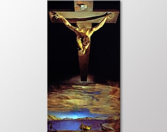 Salvador Dali Christ of Saint John Canvas Print, Surrealist Christian Wall Art
