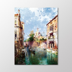 San Bernardo River Venice Canvas Wall Art, Venice Oil Painting Reproduction, Italy Cityscape Painting, Canvas Ready to Hang