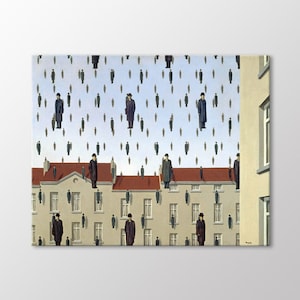 Golconde Leinwanddruck von Rene Magritte - Surreale Wandkunst, moderne Dekoration, Floating Men