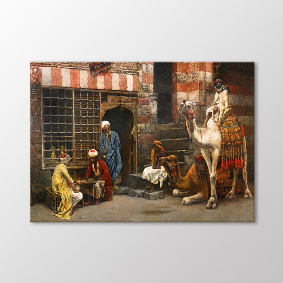 A Game of Chess in Cairo Street by Edwin Lord Weeks Canvas Wall Art - Etsy