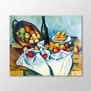 Still Life with Apple Basket, 1890-1894 by Paul Cezanne Canvas Wall Art