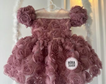 Purple Baby Lace Tutu Wedding Girl Dress, Birthday Dress, Prom Party Flower Girl Dress, Princess Style Dress, Puffy Dress, Tulle Dress