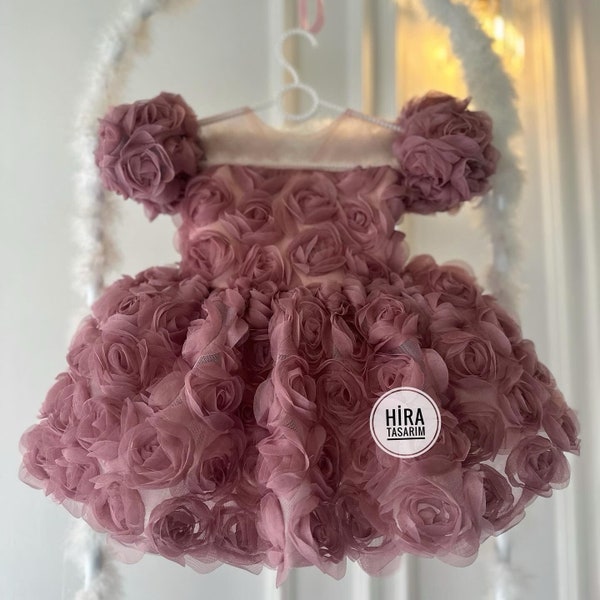 Purple Baby Lace Tutu Wedding Girl Dress, Birthday Dress, Prom Party Flower Girl Dress, Princess Style Dress, Puffy Dress, Tulle Dress
