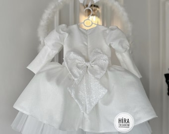 White Baby Ribbon Tutu Wedding Girl Dress, Birthday Dress, Prom Party Flower Girl Dress, Princess Style Dress, Puffy Dress, Tulle Dress