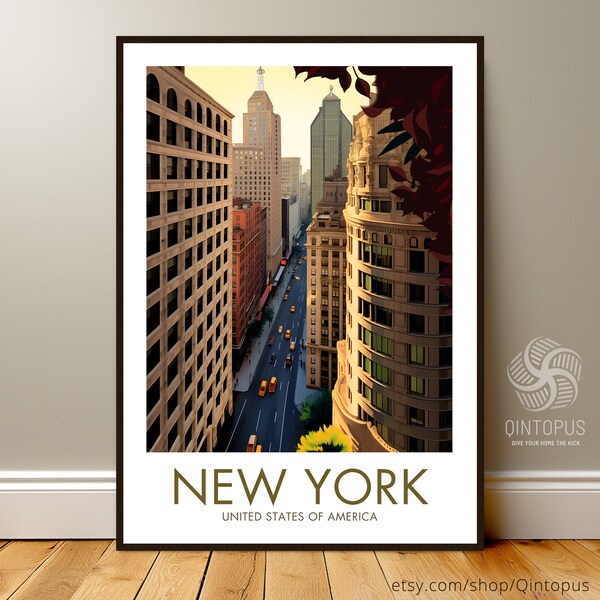 New York, USA, NYC, Travel Poster, Fine Art, Boho, high quality, handmade, wall decoration, picture, with/without frame, gift, entrance area