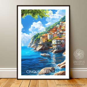 Cinque Terre, Travel Poster, Summer, Holiday, Mediterranean, Great gift idea for wedding, birthday, anniversary…, Italy Poster, Fine Art 2