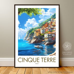 Cinque Terre, Travel Poster, Summer, Holiday, Mediterranean, Great gift idea for wedding, birthday, anniversary…, Italy Poster, Fine Art 1