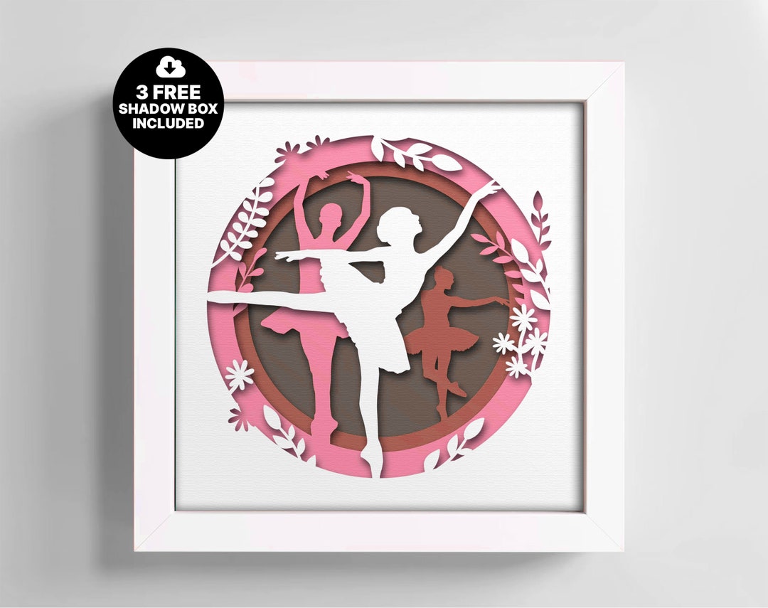 Ballet Shadow Box SVG | 3D Dancer Silhouette Lightbox | Dance Recital ...