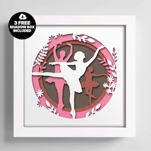 3d dancer Shadow Box svg, Silhouette ballet Template, Multilayer Dancer Gift Dxf, Cricut ShadowBox SVG, Ballet Gift Papercut teacher dance